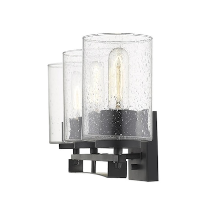 Estallar 9.5 x 24 x 6 in. Orella 3-Light Matte Black Sconce ES3091347